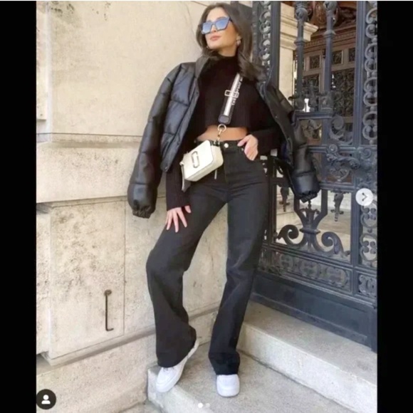 Zara Jackets & Blazers - ZARA CROPPED FAUX LEATHER PADDED PUFFER JACKET NWT